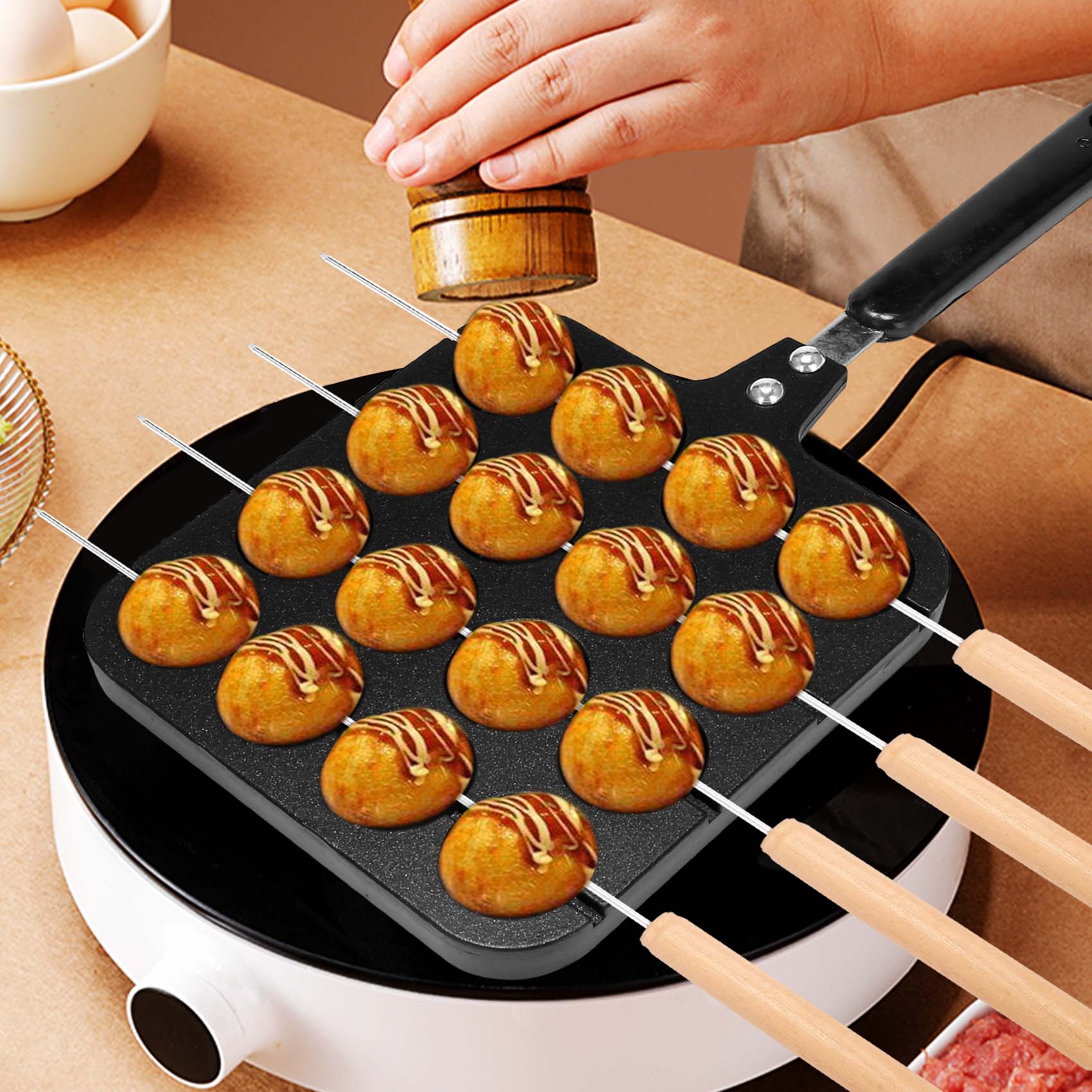 Takoyaki Grill Plate - Piastra per Takoyaki in Alluminio a