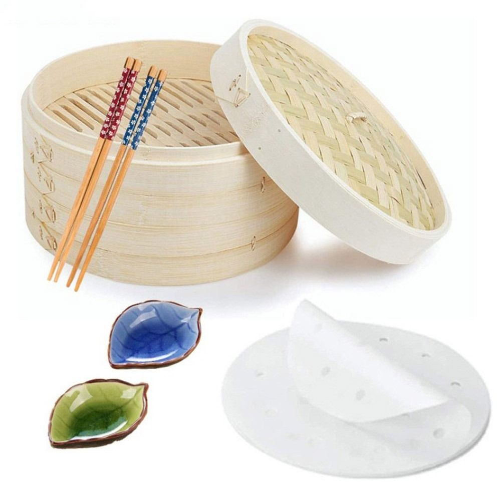 Bao Steamer Bamboo - Vaporiera Cinese in Bambù per Dim