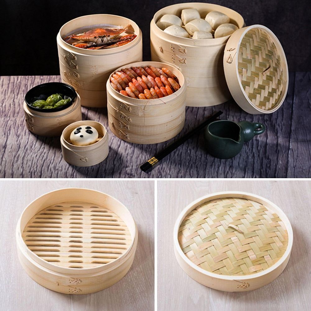 Bao Steamer Bamboo - Vaporiera cinese Vaporiera di bambù Dimsum